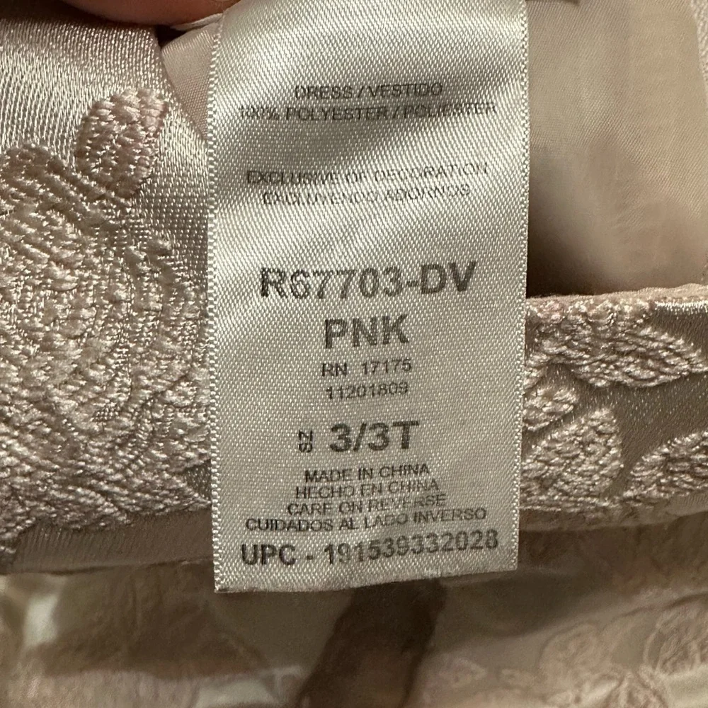 Bonnie Jean Light Pink Floral Jacquard Dress